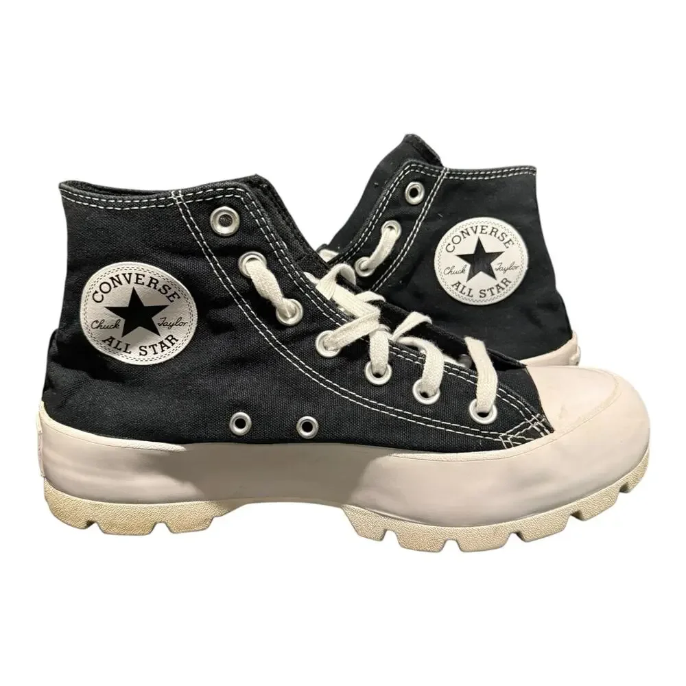 Converse Run Star Hike Platform High Top Black White Lug Sole Sneakers Women’s 8 - Picture 8 of 9